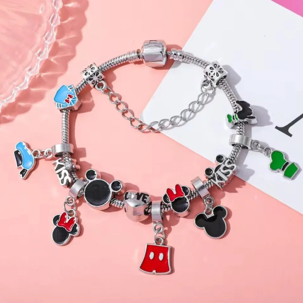 925 Sterling Silver Disney Mickey Mouse & Friends Heads and Hats Charm Bracelet